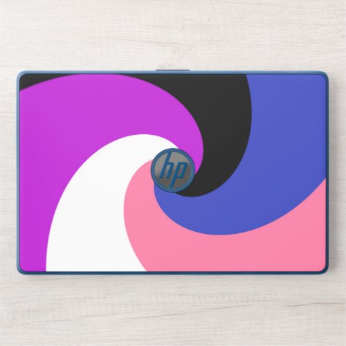 Groovy Boho Spiral Abstract Genderfluid Pride Flag HP Laptop Skin