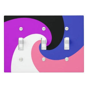 Groovy Boho Spiral Abstract Genderfluid Pride Flag Light Switch Cover