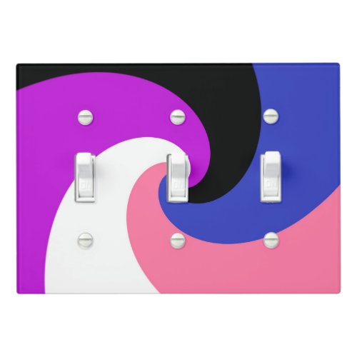 Groovy Boho Spiral Abstract Genderfluid Pride Flag Light Switch Cover