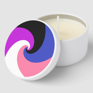 Groovy Boho Spiral Abstract Genderfluid Pride Flag Mini Candle Favors