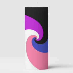 Groovy Boho Spiral Abstract Genderfluid Pride Flag Pillar Candle