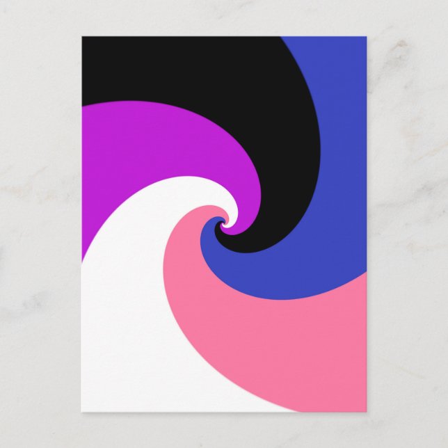 Groovy Boho Spiral Abstract Genderfluid Pride Flag Postcard (Front)