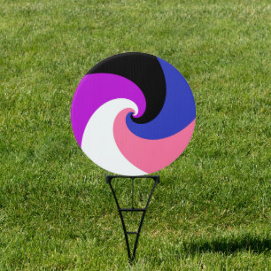 Groovy Boho Spiral Abstract Genderfluid Pride Flag Sign