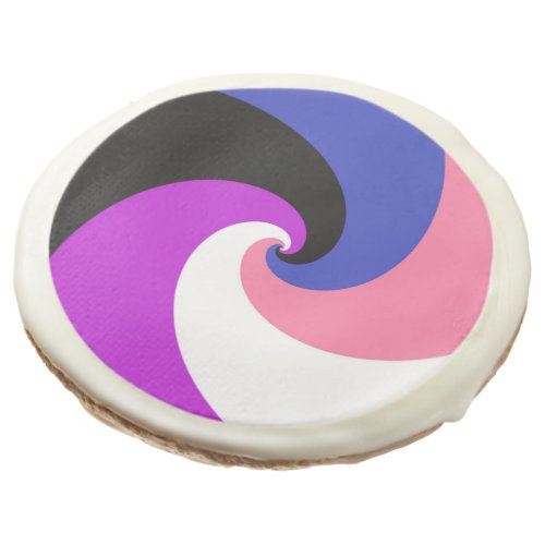 Groovy Boho Spiral Abstract Genderfluid Pride Flag Sugar Cookie
