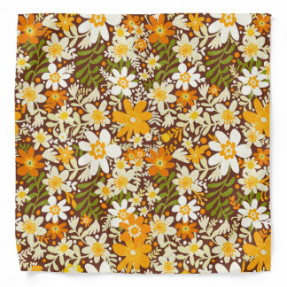 Groovy Boho Spring Blooms Bandana – Retro Floral