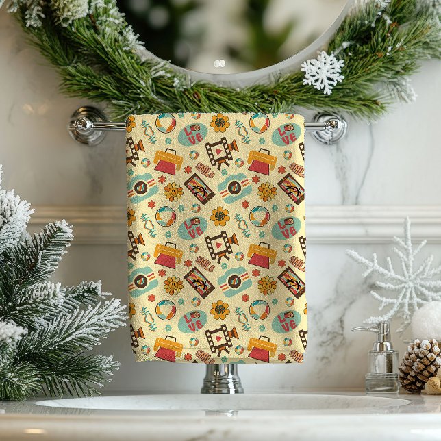 Groovy Boho Towel Retro Swirls for Your Spa (Groovy Boho Towel Retro Swirls for Your Spa)