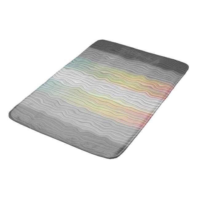 Groovy Boho Trippy Abstract Demifluid Pride Flag Bath Mat (Angled)