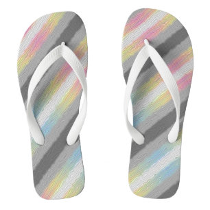 Groovy Boho Trippy Abstract Demifluid Pride Flag Flip Flops