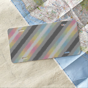 Groovy Boho Trippy Abstract Demifluid Pride Flag License Plate