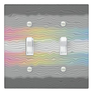Groovy Boho Trippy Abstract Demifluid Pride Flag Light Switch Cover
