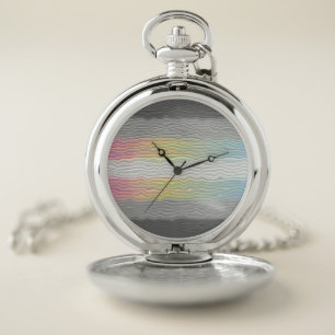 Groovy Boho Trippy Abstract Demifluid Pride Flag Pocket Watch
