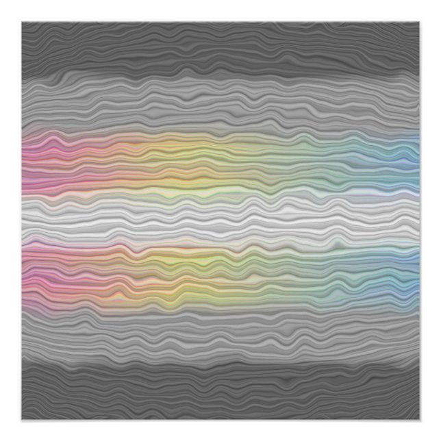Groovy Boho Trippy Abstract Demifluid Pride Flag Poster (Front)