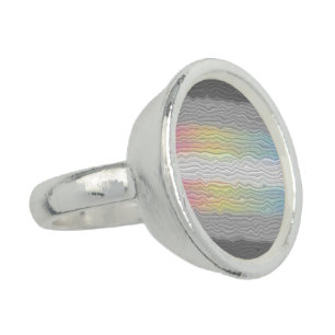 Groovy Boho Trippy Abstract Demifluid Pride Flag Ring