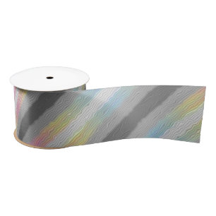 Groovy Boho Trippy Abstract Demifluid Pride Flag Satin Ribbon
