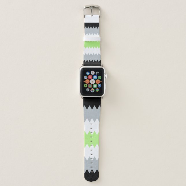 Groovy Boho ZigZag Abstract Agender Pride Flag Apple Watch Band (Front)