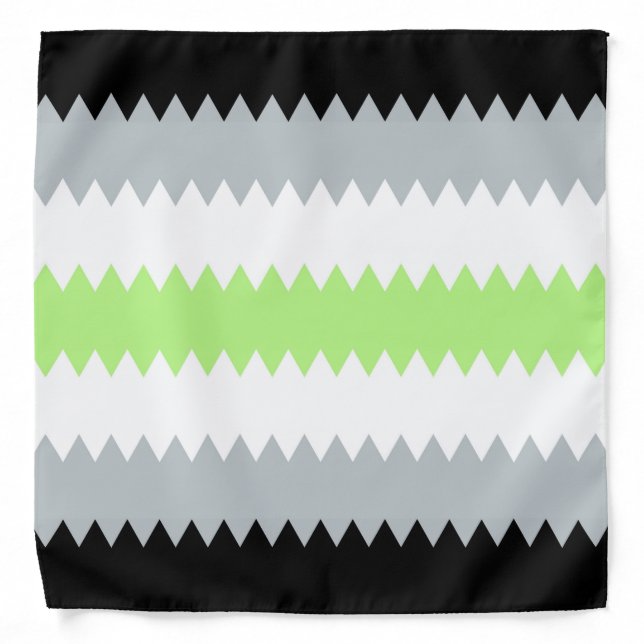 Groovy Boho ZigZag Abstract Agender Pride Flag Bandana (Front)