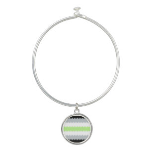 Groovy Boho ZigZag Abstract Agender Pride Flag Bangle Bracelet