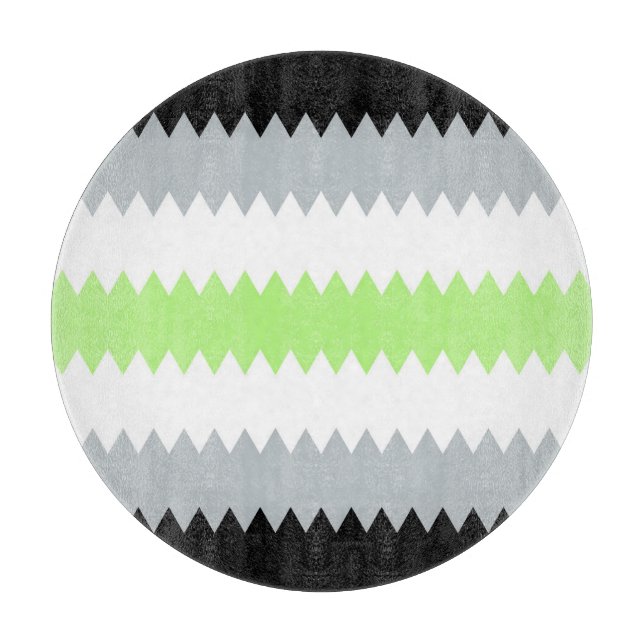 Groovy Boho ZigZag Abstract Agender Pride Flag Cutting Board (Front)