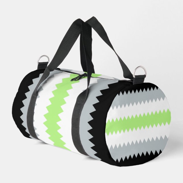 Groovy Boho ZigZag Abstract Agender Pride Flag Duffle Bag (Left Corner)