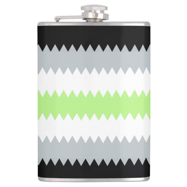 Groovy Boho ZigZag Abstract Agender Pride Flag Flask (Front)