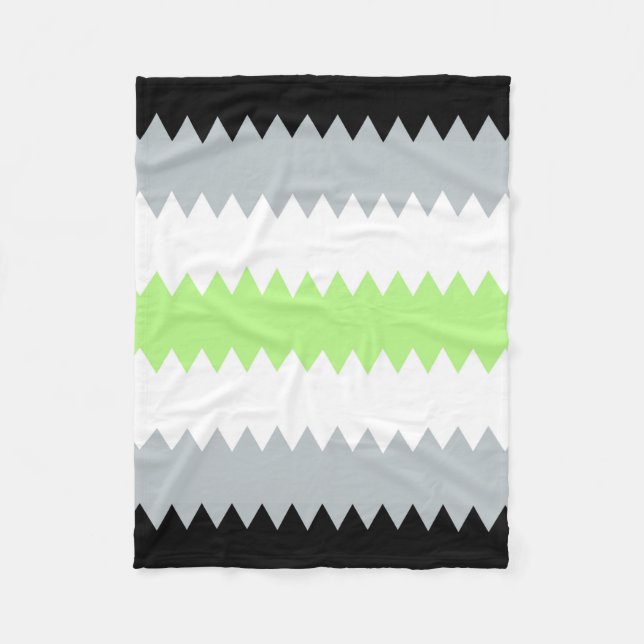 Groovy Boho ZigZag Abstract Agender Pride Flag Fleece Blanket (Front)