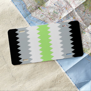 Groovy Boho ZigZag Abstract Agender Pride Flag License Plate