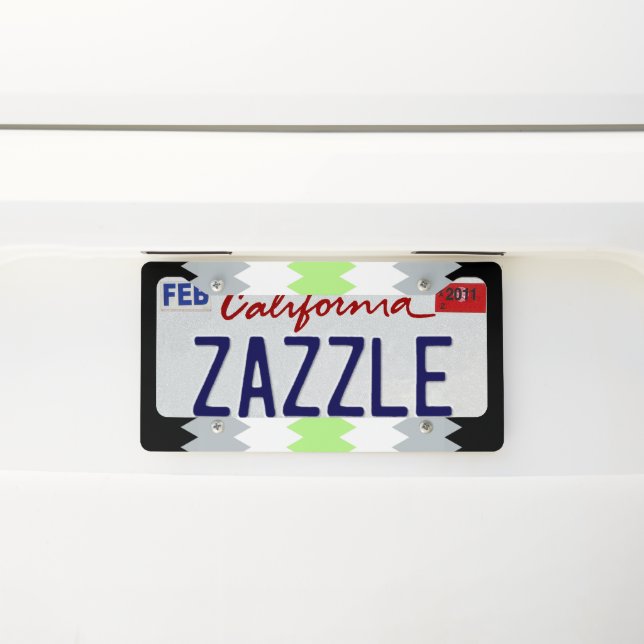 Groovy Boho ZigZag Abstract Agender Pride Flag License Plate Frame (On Car)