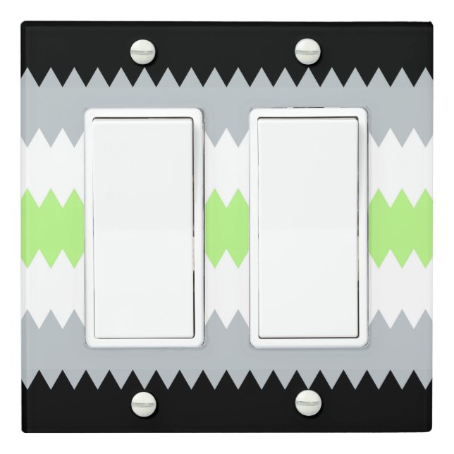 Groovy Boho ZigZag Abstract Agender Pride Flag Light Switch Cover (In Situ)