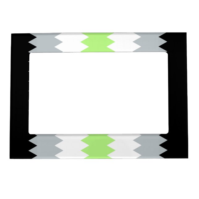 Groovy Boho ZigZag Abstract Agender Pride Flag Magnetic Frame (Front)
