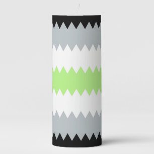 Groovy Boho ZigZag Abstract Agender Pride Flag Pillar Candle