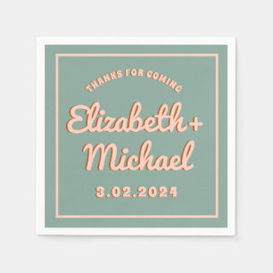 Groovy Bold Blue Pink Funky Napkins