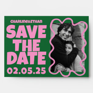 Groovy Bold Green Pink Red Funky  Envelope