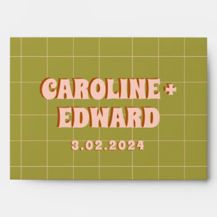 Groovy Bold Green Yellow Red Funky  Envelope