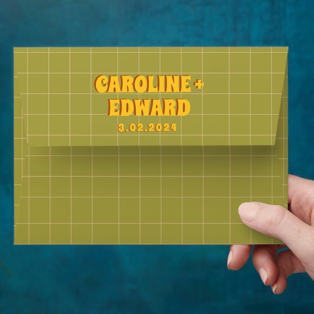 Groovy Bold Green Yellow Red Funky  Envelope (Creator Uploaded)