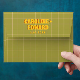 Groovy Bold Green Yellow Red Funky Envelope