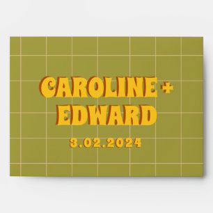 Groovy Bold Green Yellow Red Funky  Envelope