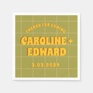 Groovy Bold Green Yellow Red Funky Napkins