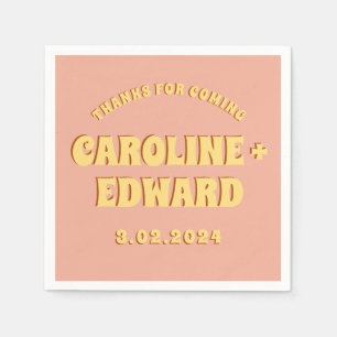 Groovy Bold Green Yellow Red Funky Napkins