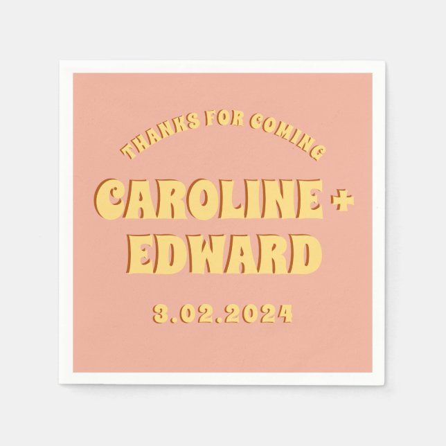 Groovy Bold Green Yellow Red Funky  Napkins (Front)