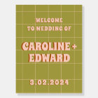 Groovy Bold Green Yellow Red Funky Welcome