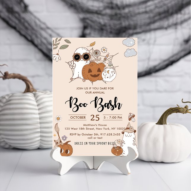 Groovy Boo Bash Halloween Party Invitation (Creator Uploaded)