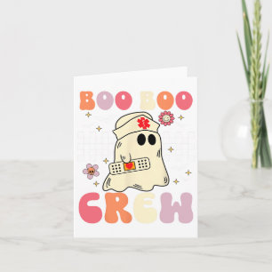 Groovy Boo Boo Crew Nurse Funny Ghost Women Hallow Card