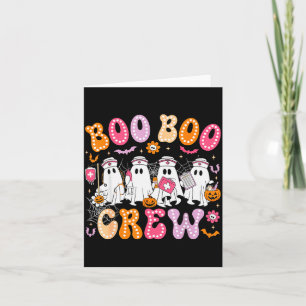 Groovy Boo Boo Crew Nurse Funny Ghost Women Hallow Card