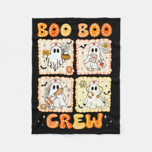 Groovy Boo Boo Crew Nurse Funny Ghost Women Hallow Fleece Blanket