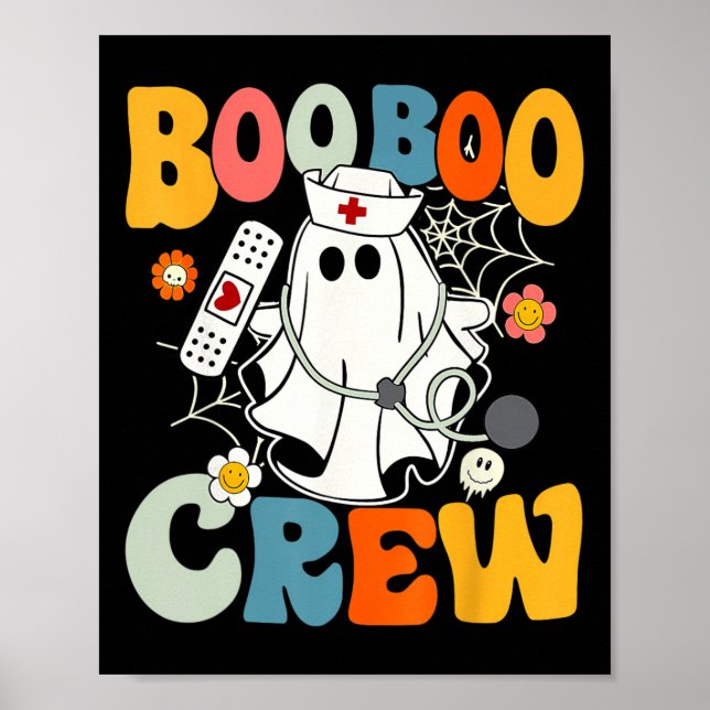 Groovy Boo Boo Crew Nurse Funny Ghost Women Hallow Poster (Front)