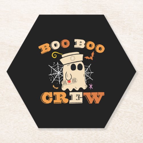 Groovy Boo Boo Crew Nurse Funny Ghost Women Paper Coaster