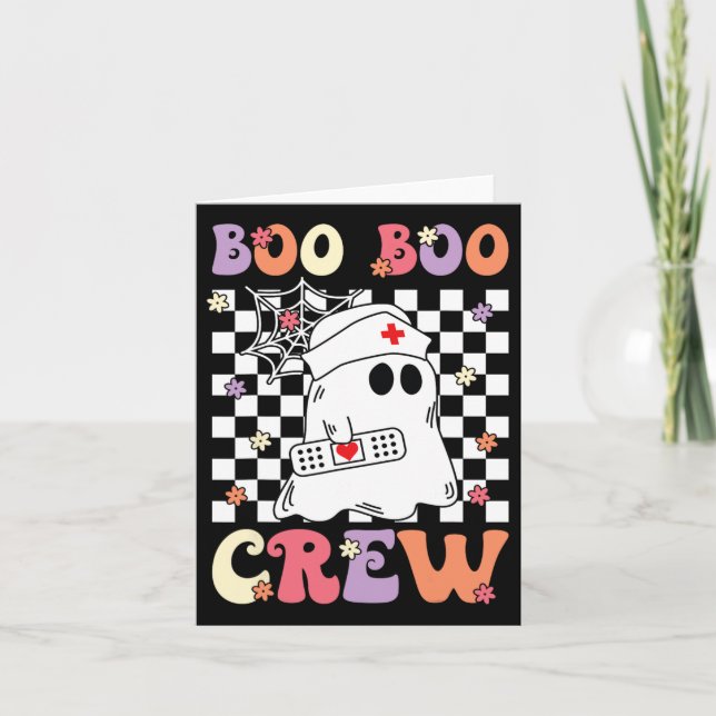 Groovy Boo Boo Crew Nurse Ghost Paramedic Emt Ems  Card (Front)