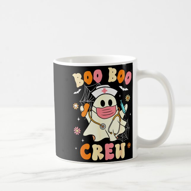 Groovy Boo Boo Crew Nurse Halloween Cute Ghost Wom Coffee Mug (Right)