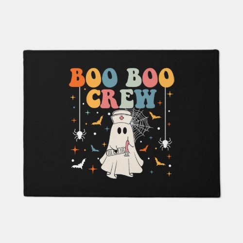 Groovy Boo Crew For CNA ER RN LPN Halloween Nurse Doormat