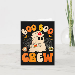 Groovy Boo Crew Nurse Funny Ghost Women Halloween Card